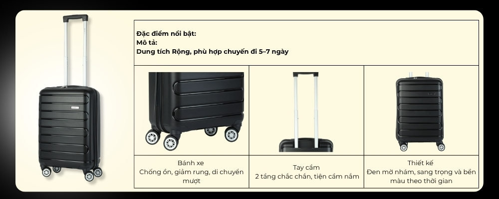 Vali kéo nhựa STARGO Capsula