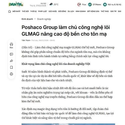 Dân trí nói về Poshacogroup