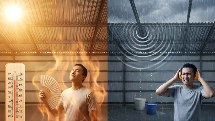 mái tôn Không xử lý chống nóng, chống ồn