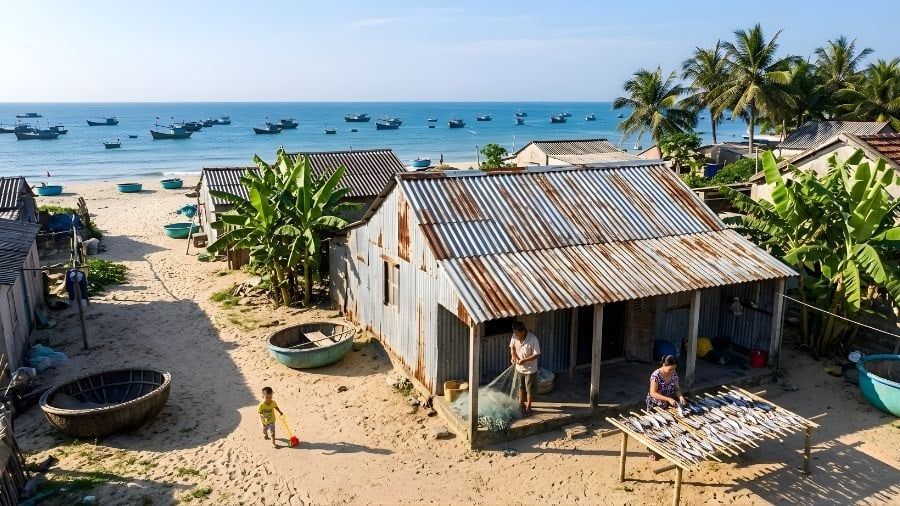môi trường ven biển khiến mái tôn dễ rỉ sét