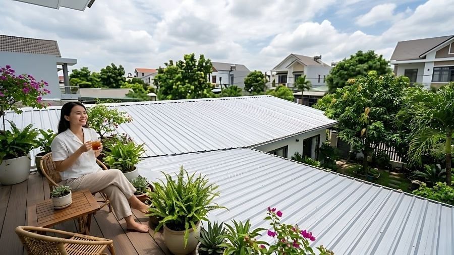 mái tôn chống nóng giảm nhiệt độ mái nhà rõ rệt