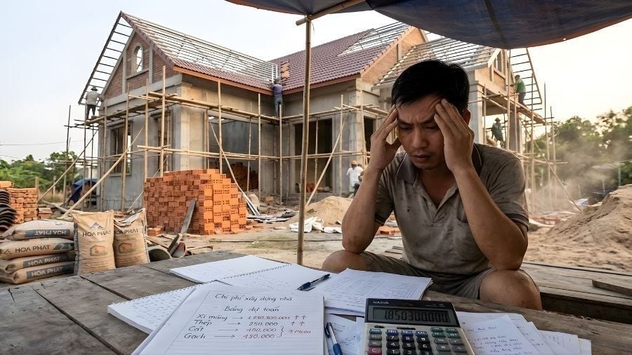 nhiều người “vỡ ngân sách” khi xây nhà mái thái