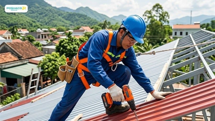 Thi công đúng kỹ thuật giúp phát huy tối đa khả năng chống nóng của mái tôn