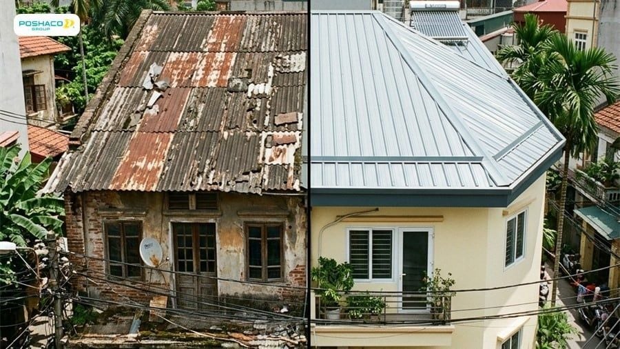 Sử dụng tôn giá rẻ dễ dẫn đến tình trạng rỉ sét, xuống cấp nhanh chóng.