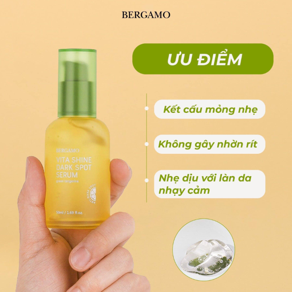 dưỡng trắng da mặt tự nhiên bằng serum quýt xanh Bergamo