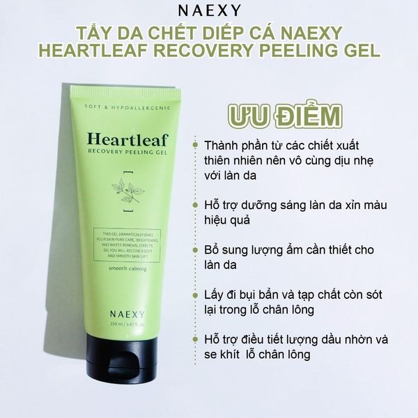 tẩy da chết diếp cá Naexy dịu nhẹ