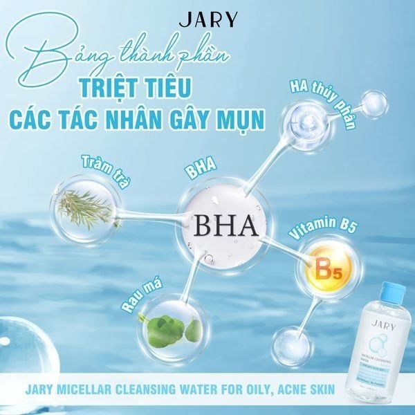 nước tẩy trang Jary màu xanh cho da dầu mụn