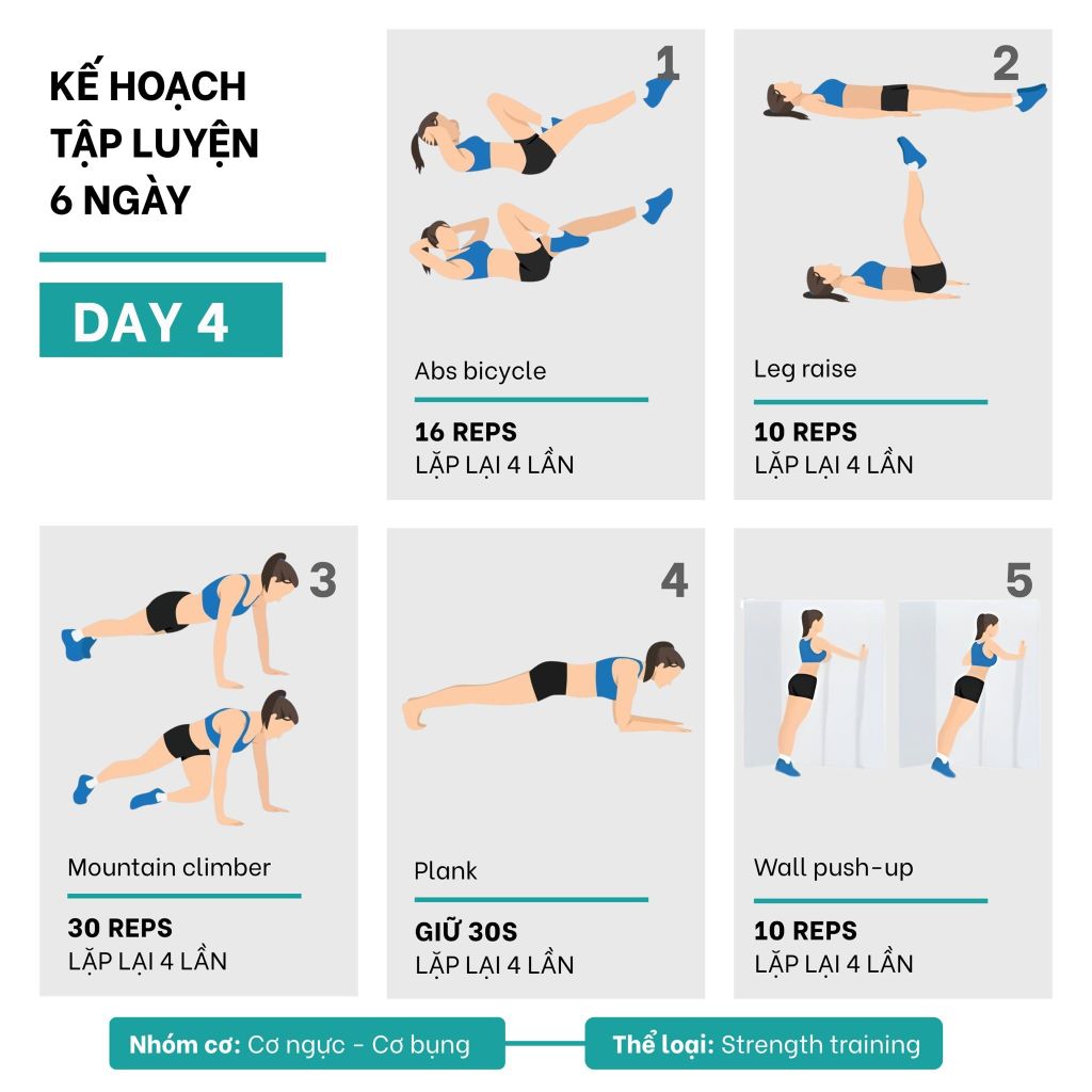 Lộ Trình 6 Ngày Luyện Tập Đơn Giản Giúp Khỏe Đẹp Và Duy Trì Năng Lượng Mỗi Ngày