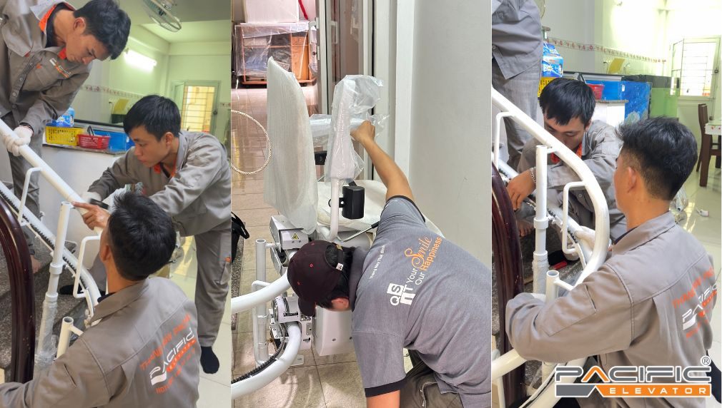 kỹ thuật Pacific lắp đặt thang ghế stairlift