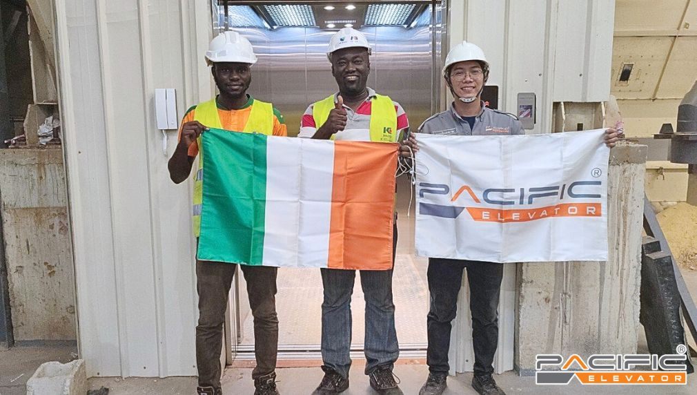 Thang máy Pacific lắp đặt thang máy tải hàng tại Bờ Biển Ngà - Dự án quốc tế tiêu biểu