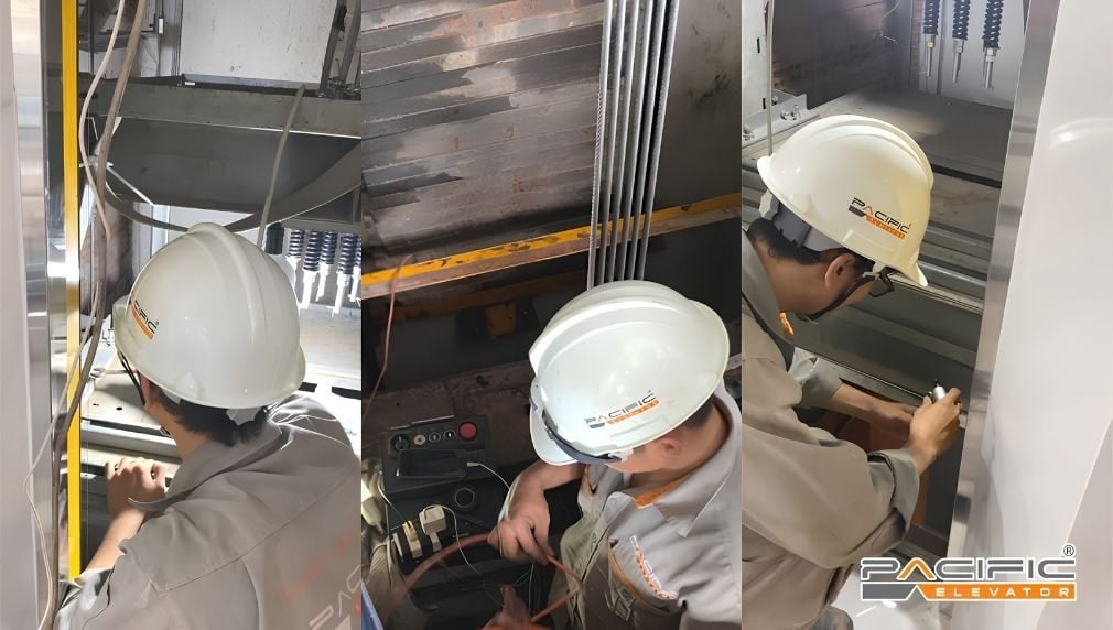 Kỹ thuật viên thang máy Pacific bảo trì thang máy sớm phát hiện các vấn đề