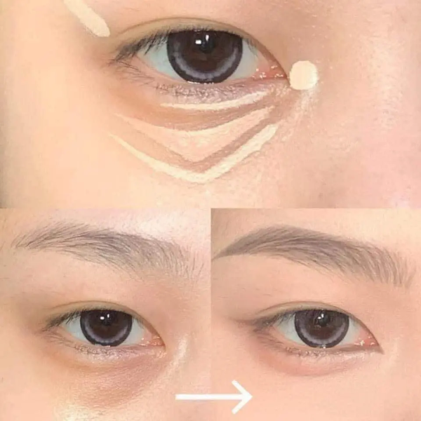 chấm lượng kem che khuyết điểm phù hợp với quầng thâm mắt