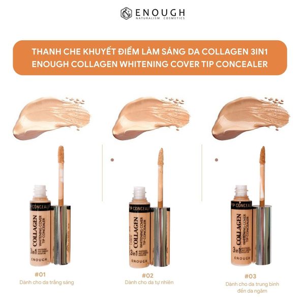 kem che khuyết điểm quầng thâm mắt Enough Collagen 3in1
