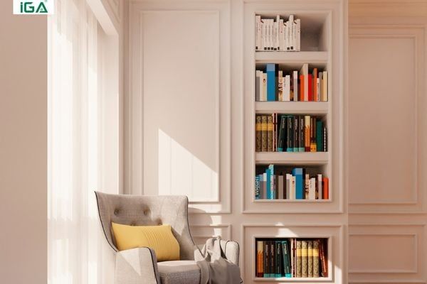 Kệ sách đứng màu trắng - Kệ sách cao kịch trần