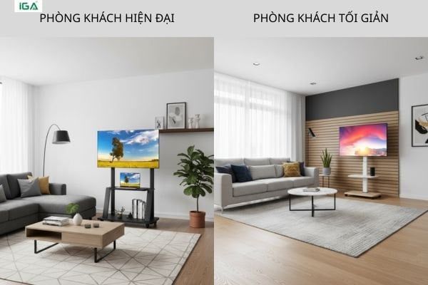 phong cách thiết kế kệ tivi