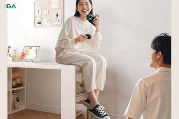 bàn học có kệ sách