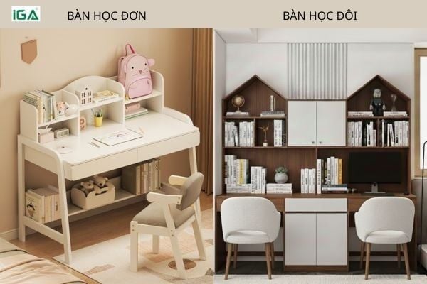 bàn học có kệ sách