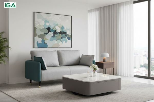 bàn trà và ghế sofa phòng khách