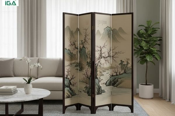 Mẫu bình phong, cách phối khi trang trí