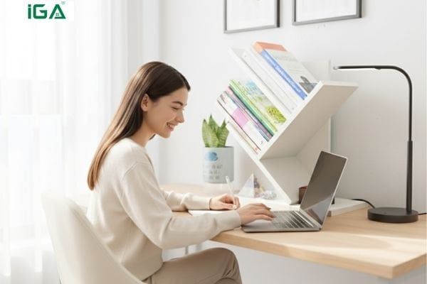 Bàn học ngăn nắp mang lại niềm vui