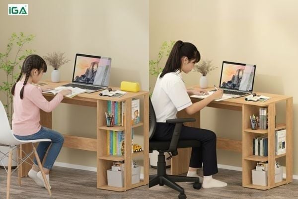 bàn học có kệ sách