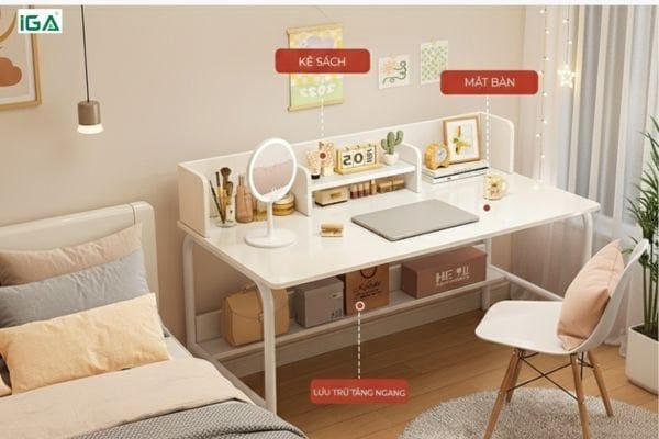 bàn học có kệ sách