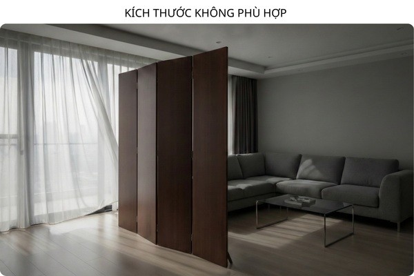 Vách ngăn kích thước lớn cản luồng gió và ánh sáng