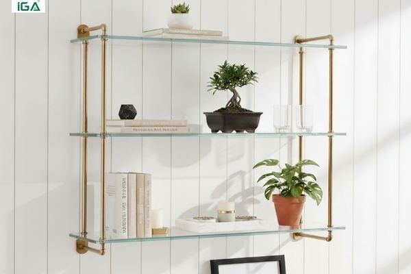 Giá sách chất liệu kính