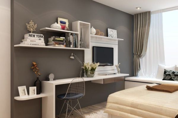 Cách bố trí kệ sách trong phòng ngủ đẹp, hấp dẫn