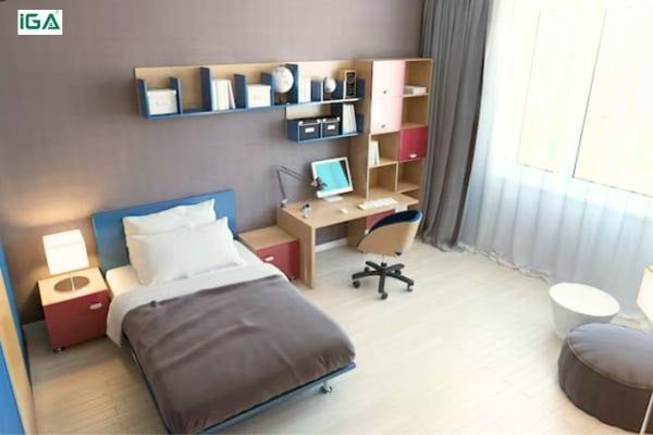 bố trí bàn làm việc trong phòng ngủ