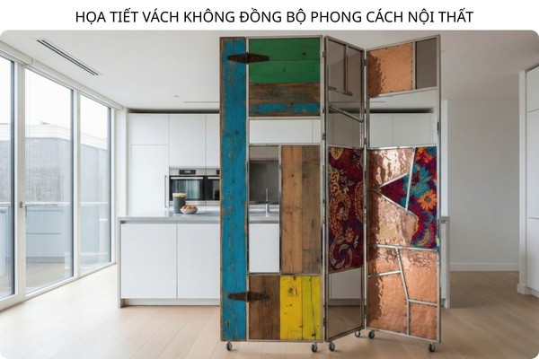 Màu sắc, chất liệu vách không phù hợp phong cách nội thất