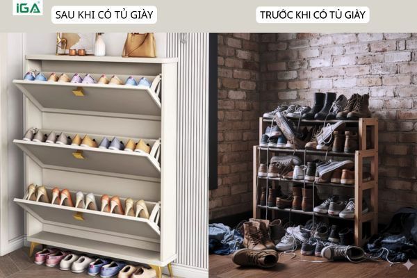 tủ giày thông minh 3 tầng