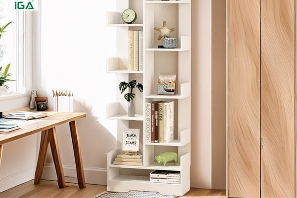 Kệ gỗ đặt sát tường