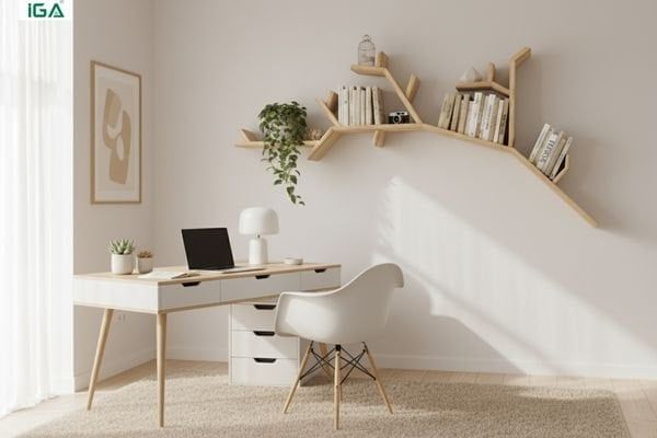 Kệ lưu trữ sách bằng gỗ nghệ thuật