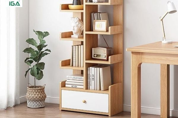 Kệ sách có ngăn kéo hình cây