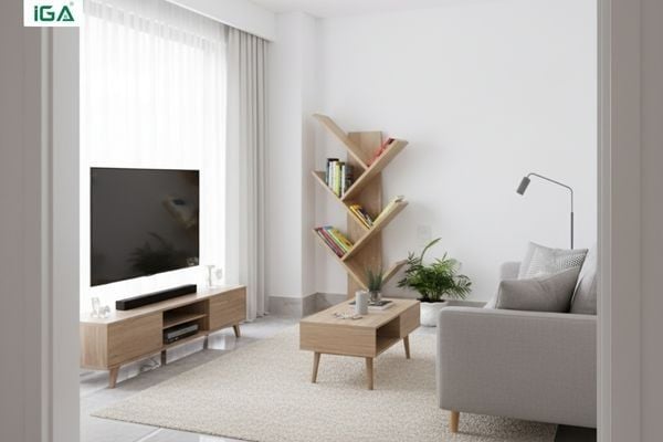 Kệ sách trang trí phòng khách