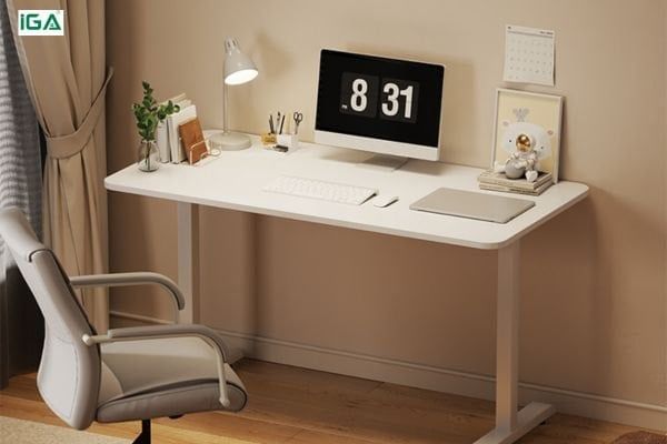 Bàn làm việc chân sắt trắng cao cấp - GM114