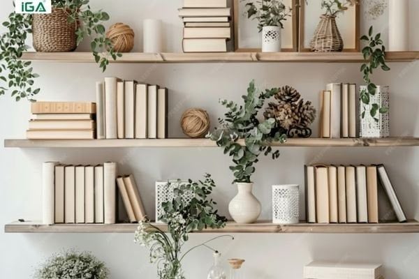 ý tưởng trang trí kệ sách