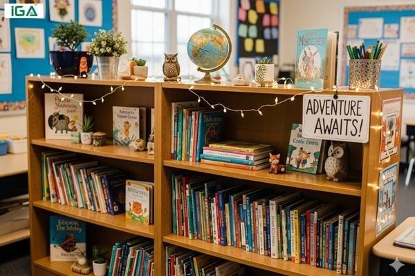 Trang trí tủ sách lớp học đẹp giúp không gian học tập đẹp