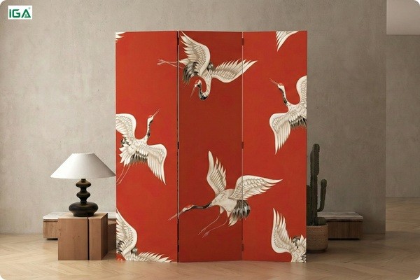 Vách ngăn gỗ công nghiệp trang trí phòng khách