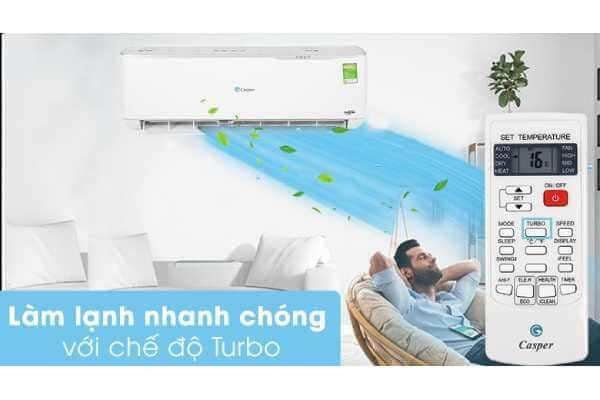 Chế độ Turbo làm lạnh nhanh của điều hòa Casper
