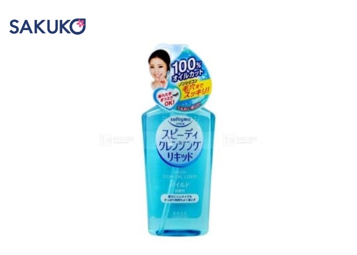 Nước tẩy trang Kose Softymo Speedy Cleansing Liquid (Chai màu xanh dương)