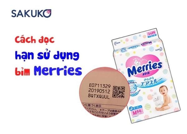 Cách đọc hạn sử dụng bỉm Merries trên bao bì