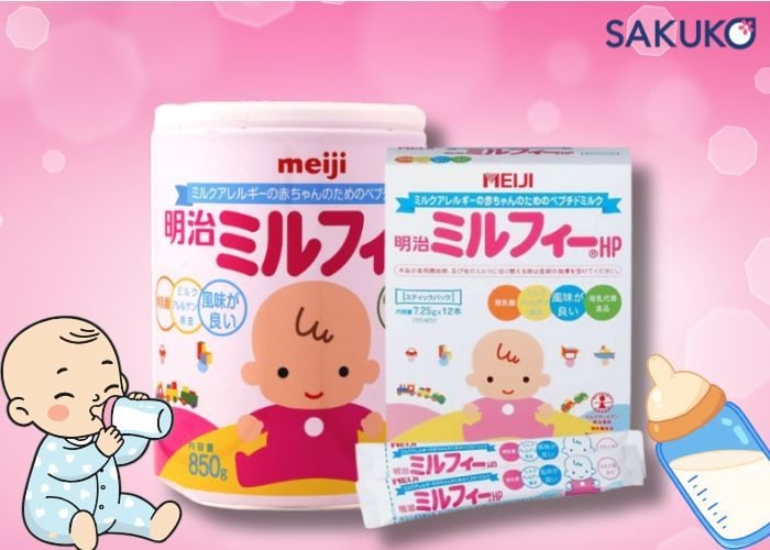 Cách pha sữa Meiji HP chuẩn