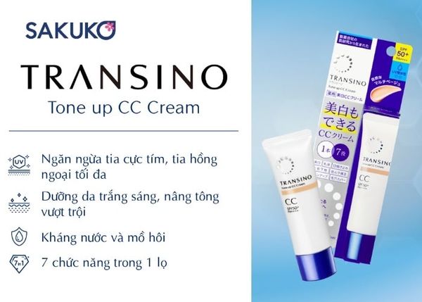 Dòng kem chống nắng Transino Tone Up CC Cream