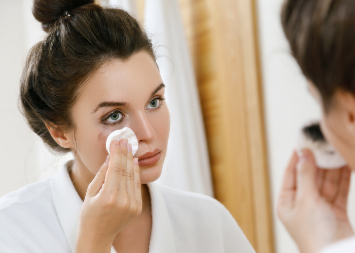 Bước 1: Tẩy trang ở vùng mắt