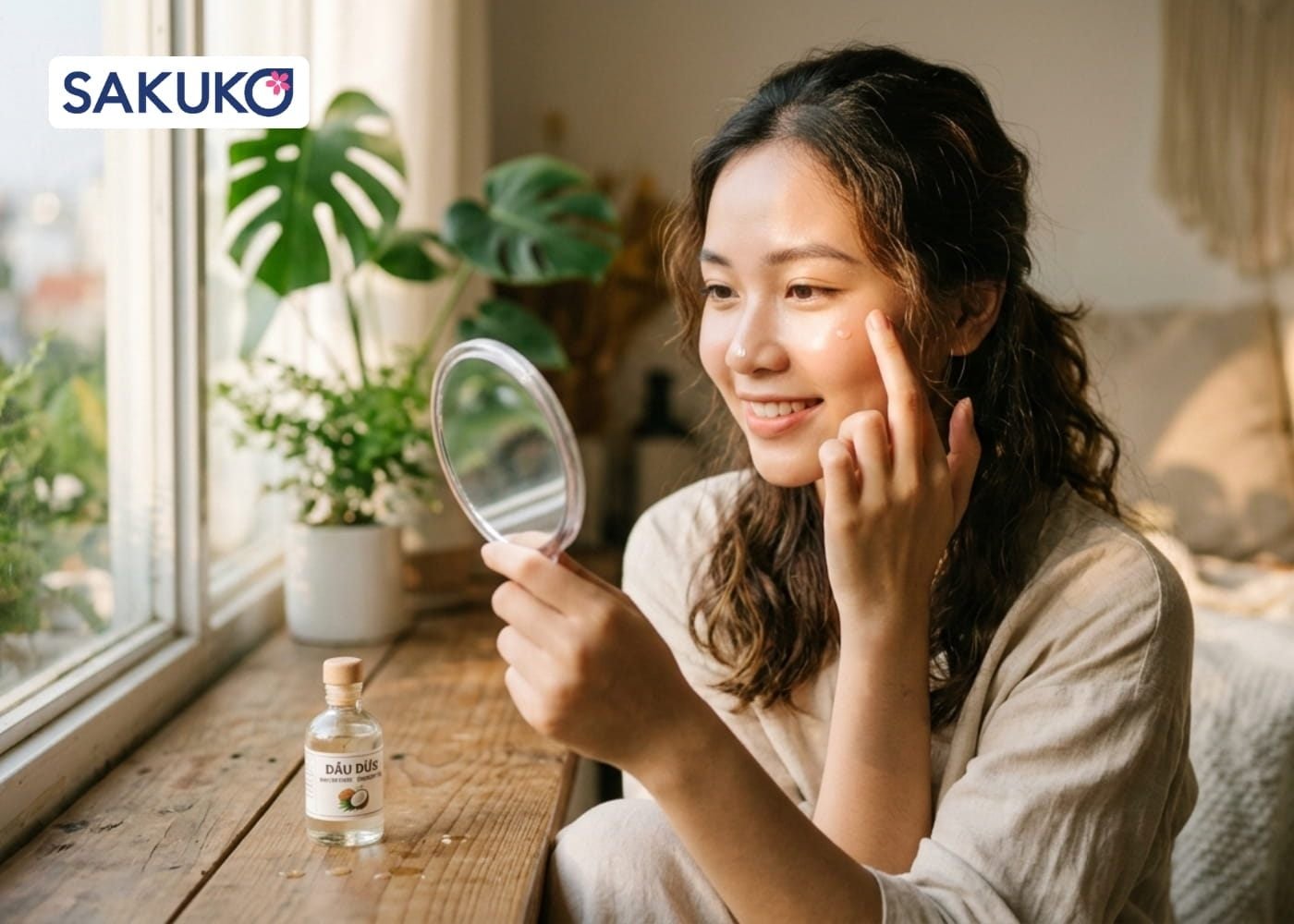 Cách làm trắng da mặt bằng dầu dừa Dùng dầu dừa tạo hiệu ứng bắt sáng tự nhiên