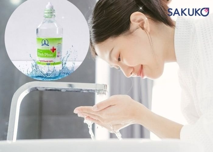 Tác dụng hữu hiệu của nước muối sinh lý đối với da mặt