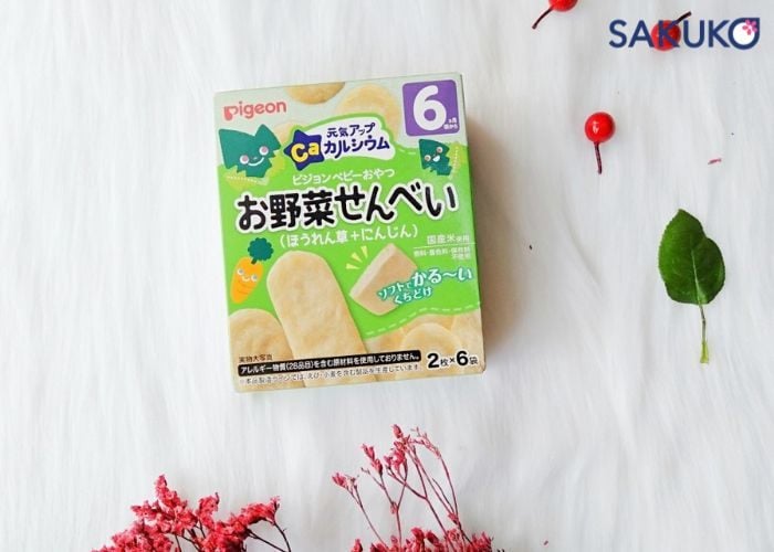 Bánh ăn dặm PIGEON- cà rốt và rau bina 6 tháng