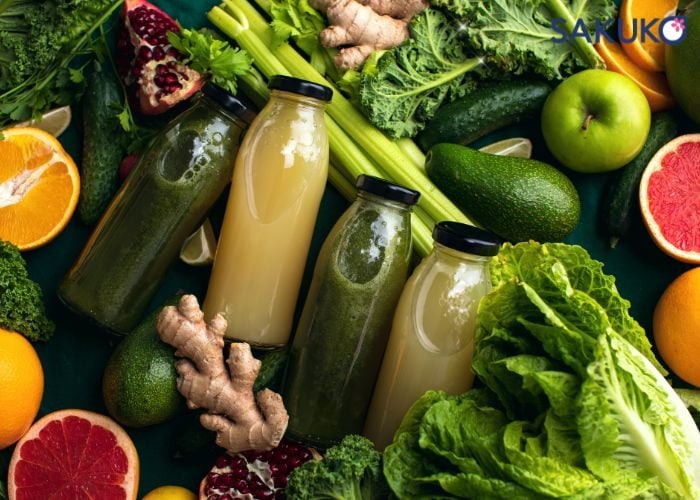 Uống đủ nước và bổ sung rau quả tươi